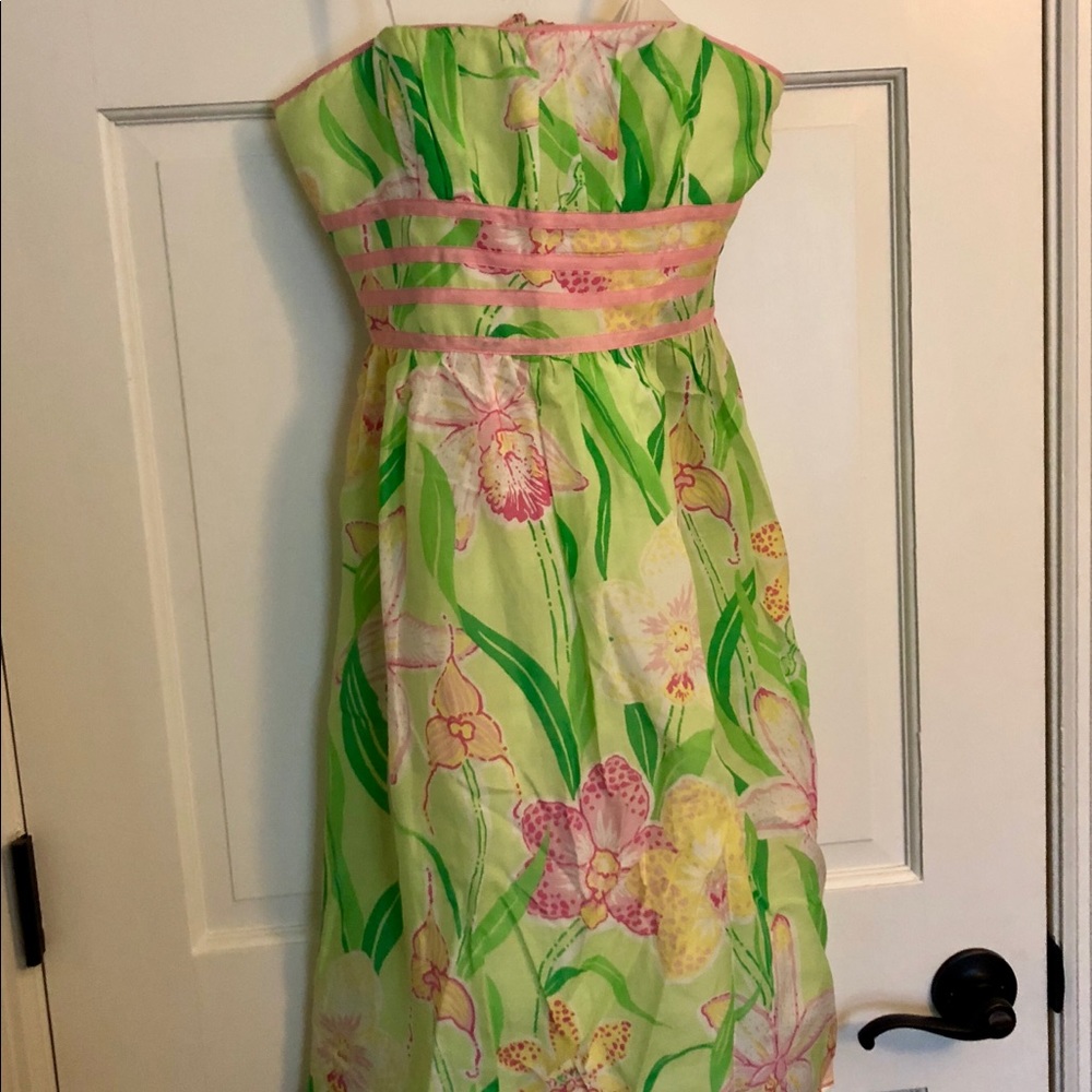 Lilly Pulitzer size 0 silk floral strapless dress